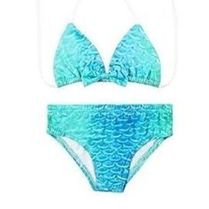 Mermaid 2 piece bikini girls size 5 aqua